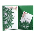 Lot d'invitations flocon de neige vert foncé avec cartes à motifs floraux - Vert Foncé