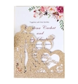 Close-up of golden glitter Mr & Mrs cake topper with bride and groom silhouette - Glitter Rose Gold