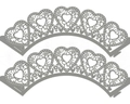 Silberne Laser-Cut-Muffinförmchen mit Herzmuster für die Hochzeitstorten-Dekoration - Silberkohle
