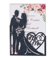 Detaillierte lasergeweichte Hochzeitseinladung mit blauem Glitzercover und Blumenkarte - Glitzer Dunkelblau