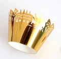Involucro per cupcake dorato tagliato al laser con motivi a corona e fiocchi - Oro