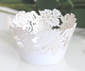 Moldes para cupcakes cortados con láser con patrones de vid blanca para decoración de postres - Blanco