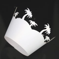 Pirottini per cupcake bianchi tagliati al laser con sagome di palme per decorazioni - 5cm / Bianco