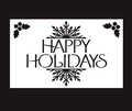 Plantilla PET simétrica Happy Holidays con motivos de copos de nieve y hojas de acebo - Estilo Happy Holidays (A4)