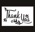 Plantilla de PET cortada con láser con caligrafía Thank You y elementos decorativos - Estilo Thank You (A1)