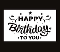 Plantilla de PET con diseño artístico de Happy Birthday y estrellas para pintura decorativa - Estilo Happy Birthday (A2)