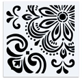 Stencil mandala bianco e nero riutilizzabile per pittura fai da te e decorazione - Stile Floreale Mandala Retrò (B3)