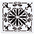 Stencil per pittura mandala in PET trasparente con motivo floreale simmetrico per fai da te - Stile Mandala Decorativo Simmetrico (B4)