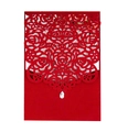 Elegant red laser-cut rose wedding invitation card with sparkling diamond accent - Pearlescent Red