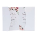 Invitación de boda tríptica en papel perlado con diseño floral de acuarela - Blanco