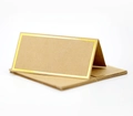 Foldable white place cards with elegant gold foil borders for weddings and formal events - Gold Foil Kraft Paper