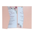 Détail du faire-part de mariage découpé au laser rose avec cartes à motif floral - Rose Clair