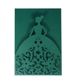 Λεπτομερής κάρτα γάμου σε βαθύ πράσινο με laser cut σχέδιο και κομψή γυναικεία σιλουέτα - Σκούρο Πράσινο