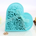 Herz-Geschenkbox in Tiffany-Blau mit Laserschnitt-Rosen und Schleife für Hochzeiten - Tiffany-Blau