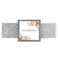 Biglietto d'invito in carta velina argento glitterato con motivi floreali - Stile Luccicante Argento