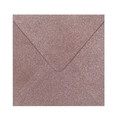 Square rose gold glitter envelope with a classic V-flap closure for luxury invitations - Rose Gold Western Square (16x16cm)