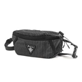 Black checkered vintage waist bag with adjustable strap and waterproof nylon fabric - Black