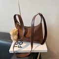 Brown vintage suede crossbody bag with a cute plush bear charm and adjustable strap - Brown