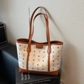 Weiße Totebag mit Bärenprint und Ledergriffen für Studenten und tägliches Pendeln - Cremeweiß