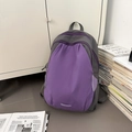 Zaino minimalista a contrasto viola e antracite con doppia cerniera e fibbie laterali - Viola