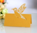 Segnaposto nuziale intagliato al laser con design a colibrì e finitura oro perlato - Oro
