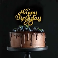 Goldener Glitzer Happy Birthday 10 Tortenaufsatz für die 10. Jubiläums-Geburtstagsfeier - Alles Gute zum 10. Geburtstag Gold (Einsatz-2)