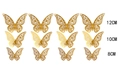Set di 12 adesivi murali farfalla 3D dorati in tre dimensioni per decorazione casa - 12,10,8CM / Oro Riflettente
