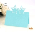 Elegant Tiffany blue laser-cut star table tent card for wedding guest seating - Tiffany Blue