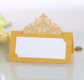 Elegante segnaposto dorato tagliato al laser per matrimoni con inserti di carte bianche - Oro