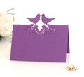 Marque-places violets découpés au laser avec oiseaux pour mariages et décoration de table - Violet foncé