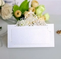 Segnaposto matrimonio bianco tagliato al laser con pizzo elegante su carta perlata - Bianco