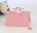 Marque-places roses découpés au laser avec oiseaux pour décoration de table de mariage - Rose