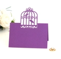 Purple laser-cut birdcage place cards made of pearlescent paper for wedding table decor - Dark Purple