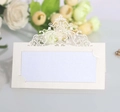 Elegant ivory white laser-cut wedding table card with baroque style lace pattern design - Ivory