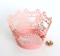 Pirottini per cupcake rosa tagliati al laser con pizzo decorativo per feste e eventi - Rosa