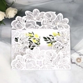 Invito di nozze bianco tagliato al laser con inserto a limoni e dettagli dorati - Bianco