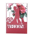 Partecipazione di nozze bordeaux tagliata al laser con silhouette di Mr & Mrs - Borgogna