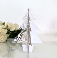 Weißes 3D-Weihnachtsbaum-Ornament aus Laser-Karton mit Schneeflockenmuster für Festtagsdeko - Weiß