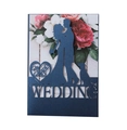 Dettaglio dell'invito di nozze blu navy tagliato al laser con cuore Mr & Mrs - Blu scuro