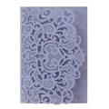 Lavender hollow laser cut wedding invitation card with elegant floral heart pattern - Lilac Purple