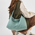 Bolso tote verde menta de gran capacidad con cordón y correa ajustable mujer - Azul