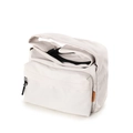 Borsa a tracolla in nylon bianco minimalista con grande capacità ed etichetta arancione - Grigio