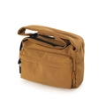 Borsa a tracolla in nylon marrone con ampia tracolla e tasca funzionale con zip - Marrone