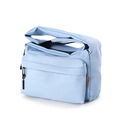 Borsa a tracolla in nylon azzurro con grande capacità e dettaglio etichetta arancione - Blu