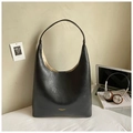 Grand sac cabas hobo en similicuir noir au design minimaliste et élégant - Noir sans Pendentif