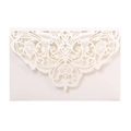 Detail of laser-cut lace wedding invitation in pearl white high-quality textured paper - Ivory