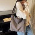 Grand sac à bandoulière en toile gris anthracite avec sangle réglable minimaliste - Gris