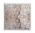 Elegante invito di nozze bianco tagliato al laser con intricato motivo floreale mandala - Bianco