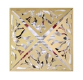 Elegant gold laser cut lace wedding invitation with colorful floral inner card - Beige Gold