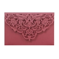 Deep red laser-cut lace invitation envelope made of premium pearlescent paper material - Dark Red